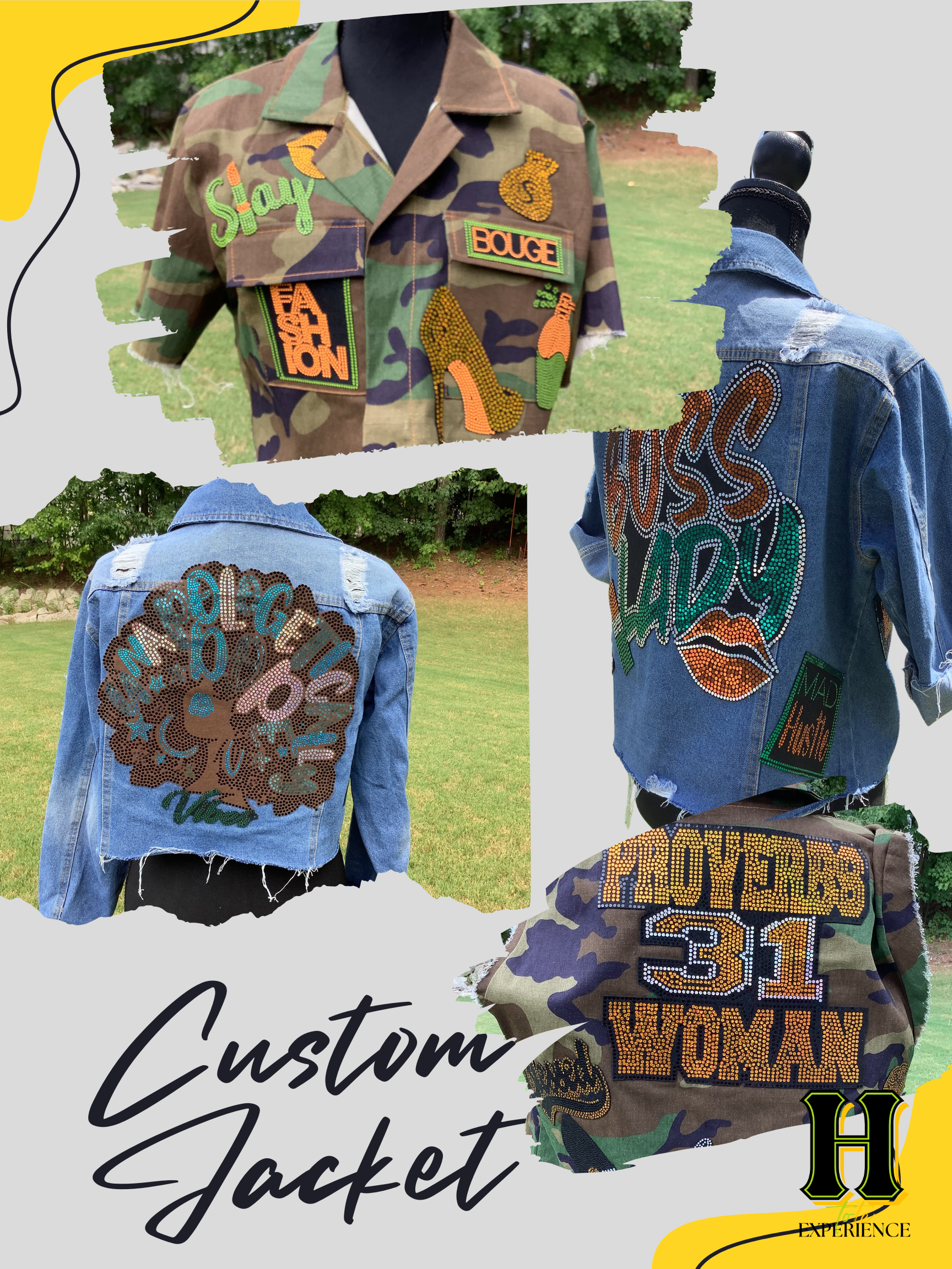 Custom Bling Jacket and Patch Set| Head to Tote Experience