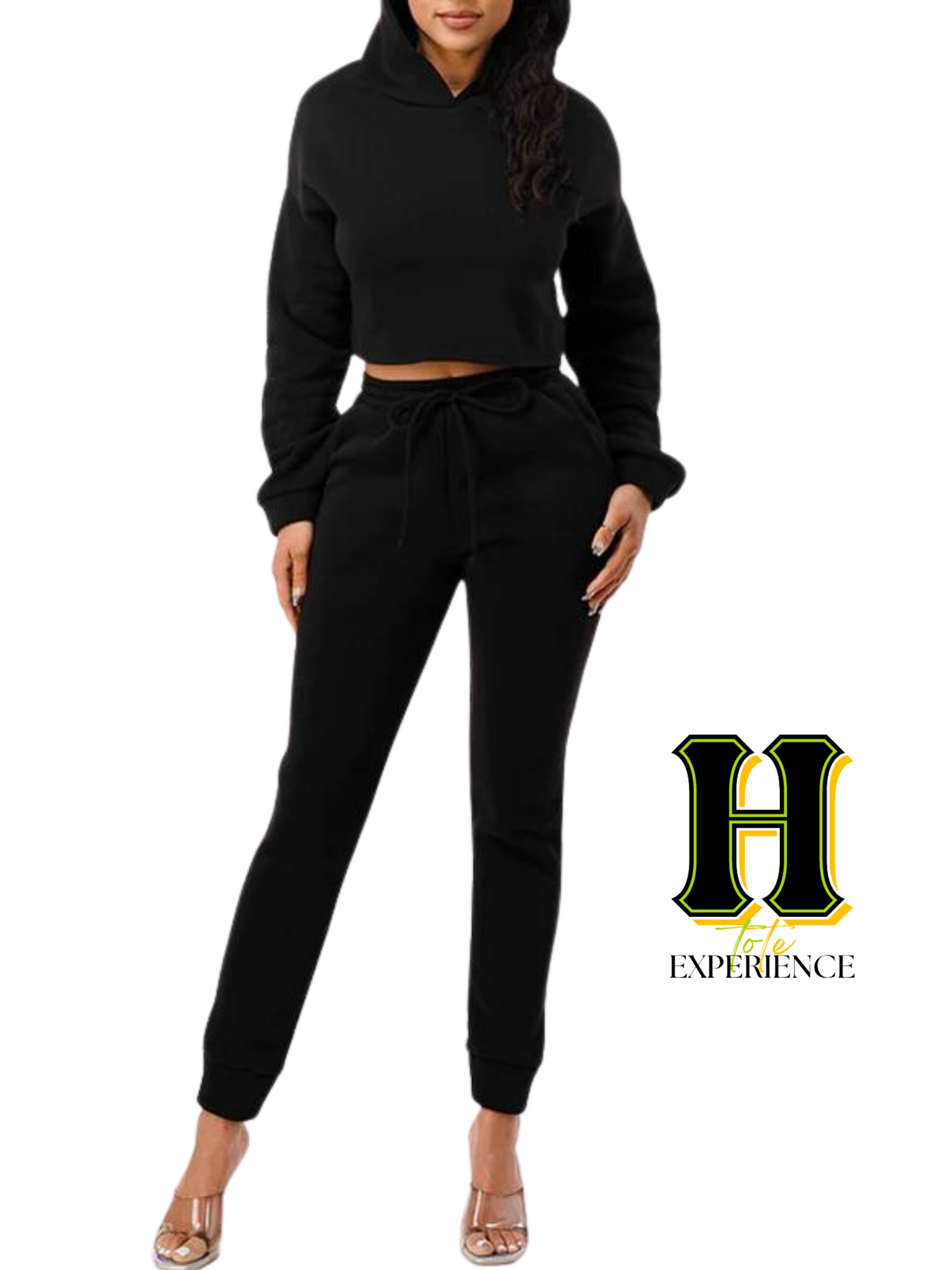 Cropped Hoodie Two-Piece Jogger Set | Head to Tote Experience