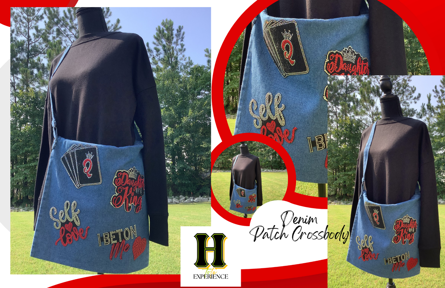 Custom Bling Denim Crossbody | Head to Tote Experience