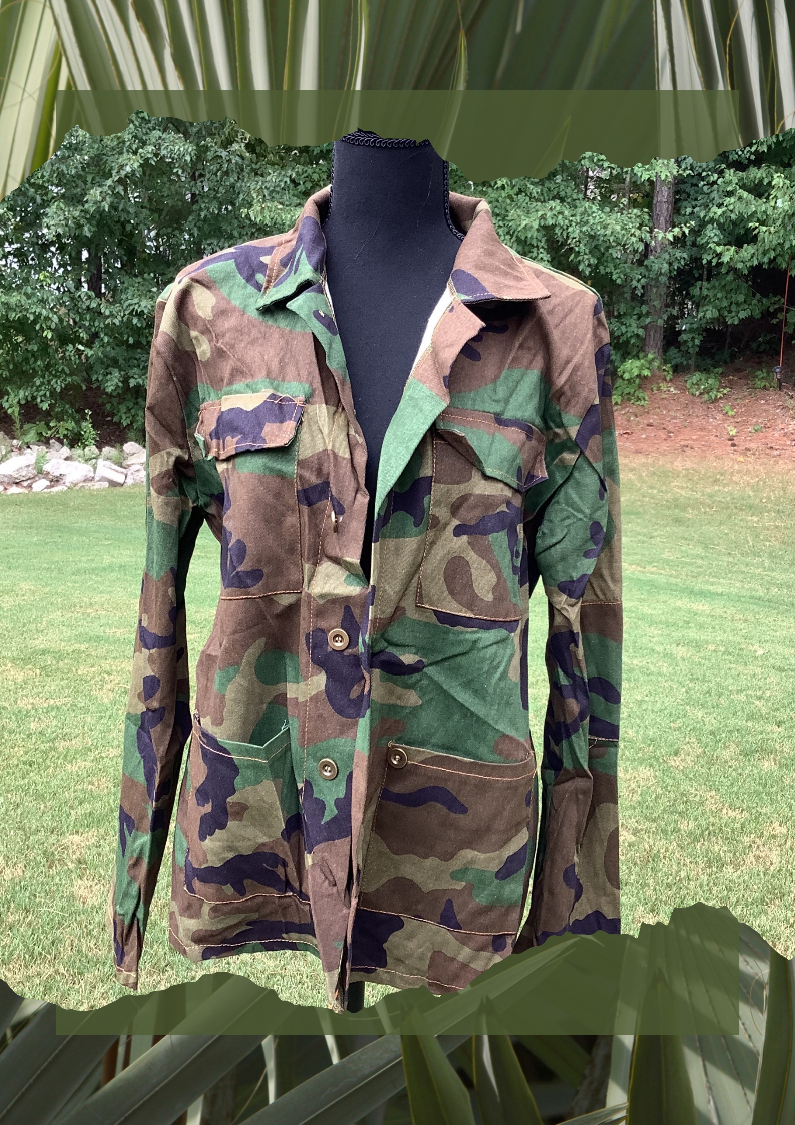 Custom Bling Camo Patch Jacket with customized Bling Patch Set | Head to Tote Experience