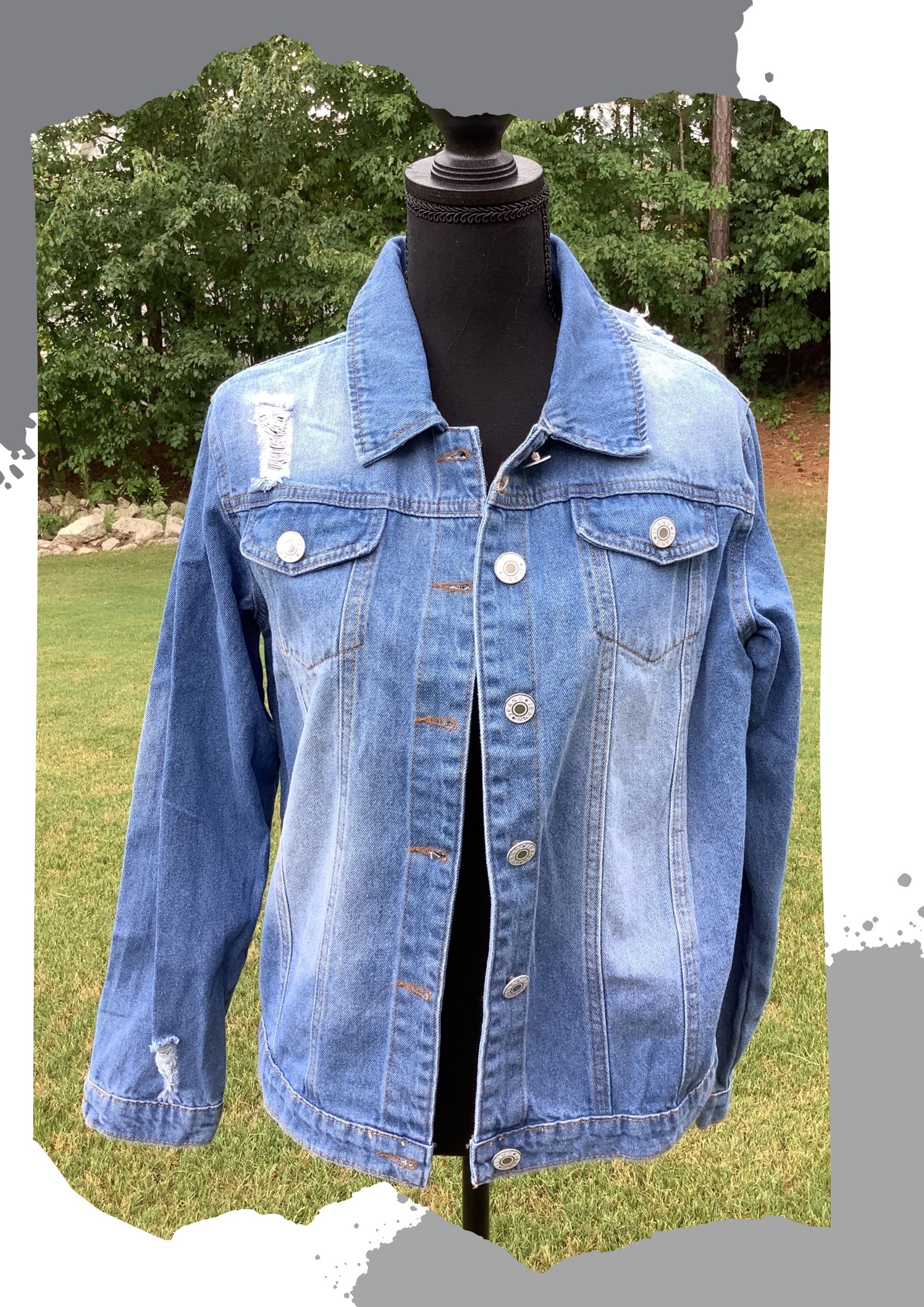 Custom Bling Denim Patch Jacket with customized Bling Patch Set | Head to Tote Experience